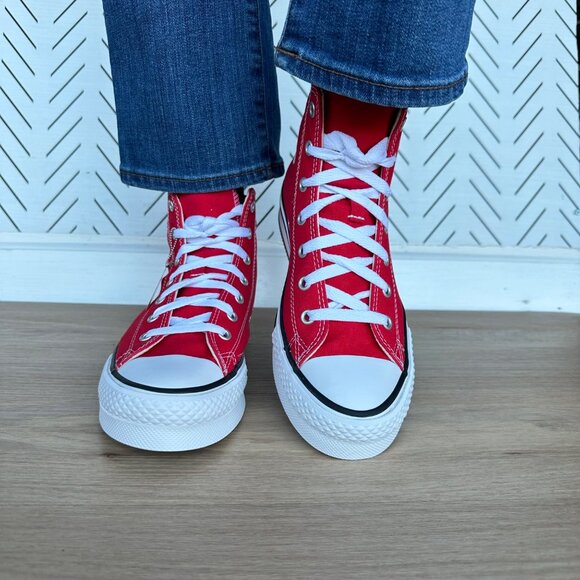 Converse Chuck Taylor EVA Lift Hi Platform 6 Big Kids Shoes Red Sneaker A08425C - Picture 5 of 13